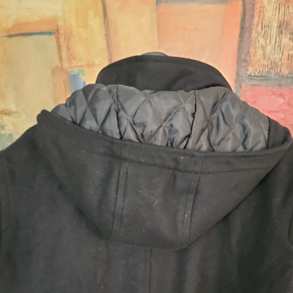 J.Crew Men’s Black Wool Trench Coat | Quilted Lined Hooded Jacket | Winter Essen - Picture 6 of 12